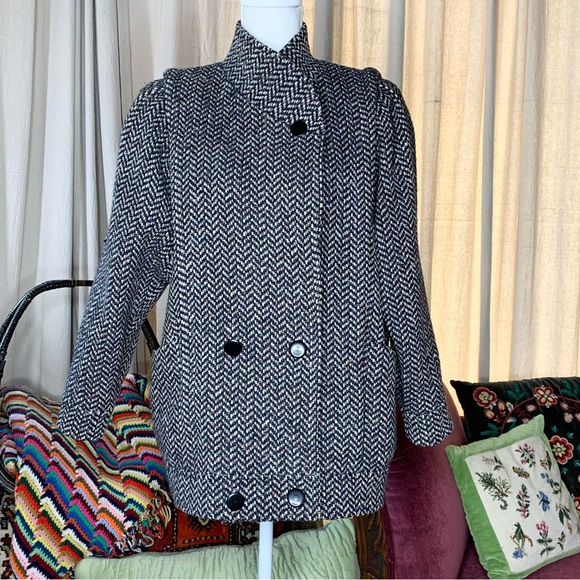 80s Wool Tweed Coat - Picture 1 of 11